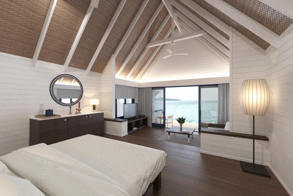 Dhoni Water Villa Bedroom