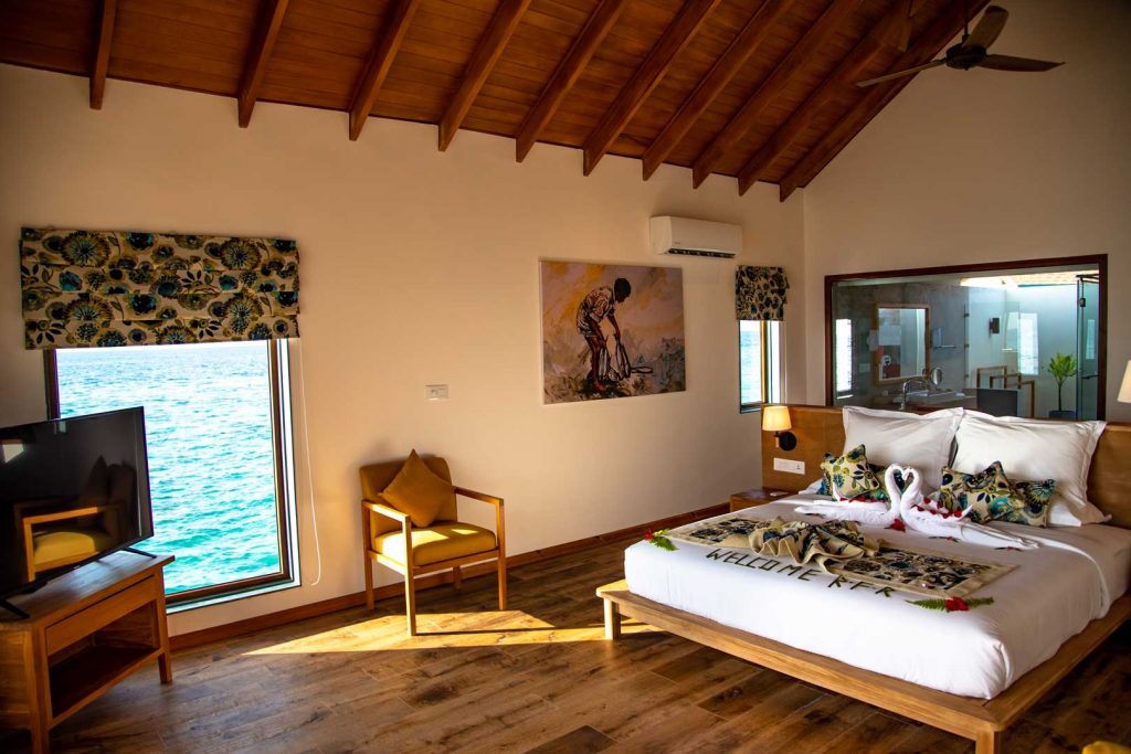 Two Bedroom Water Villa Suite with Jacuzzi Bedroom