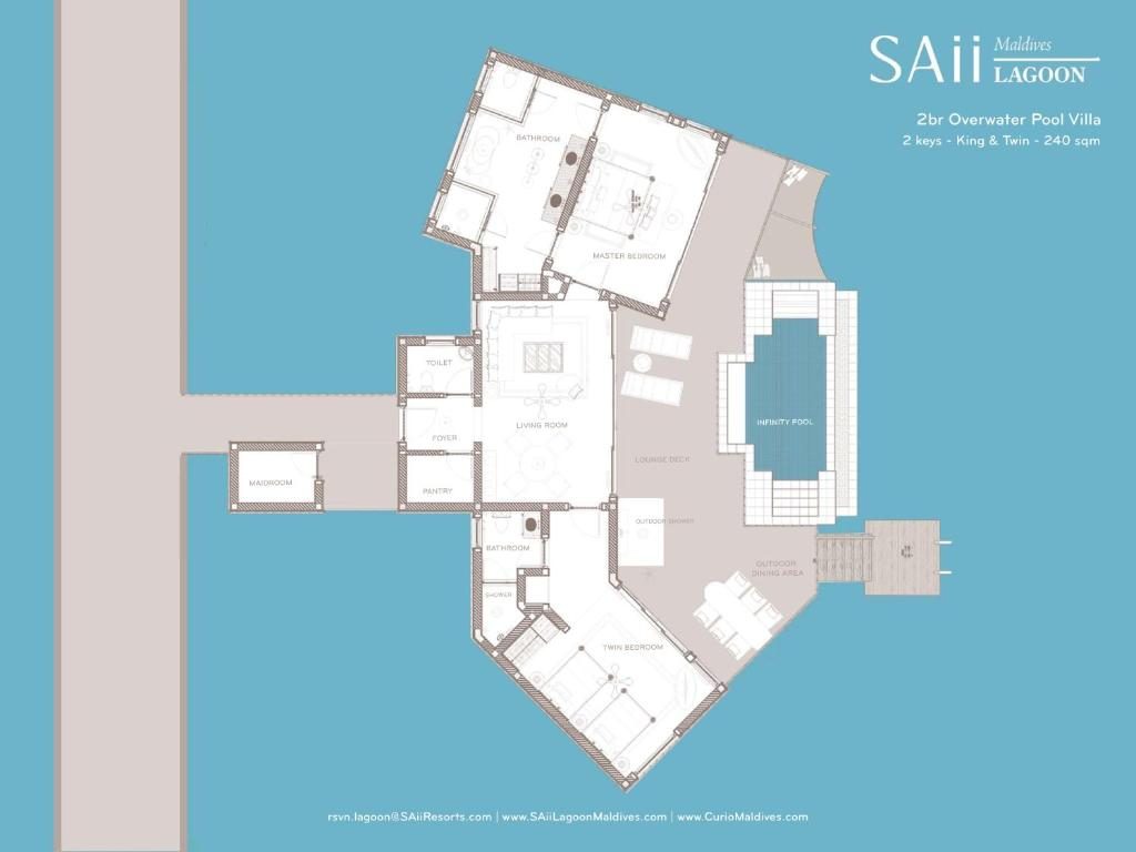 Two Bedroom Overwater Pool Villas Floorplan