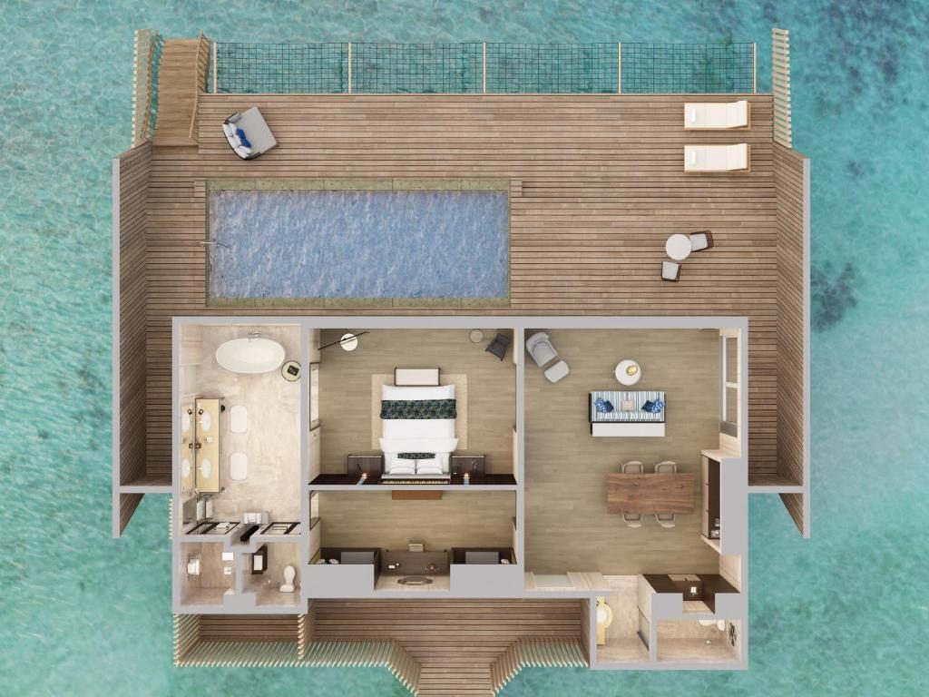 St Regis Overwater Suite with Pool Floorplan