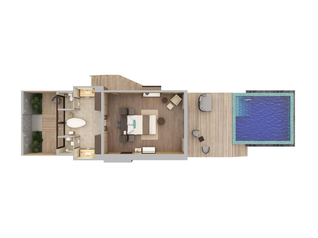 Beach Villa with Pool Floorplan