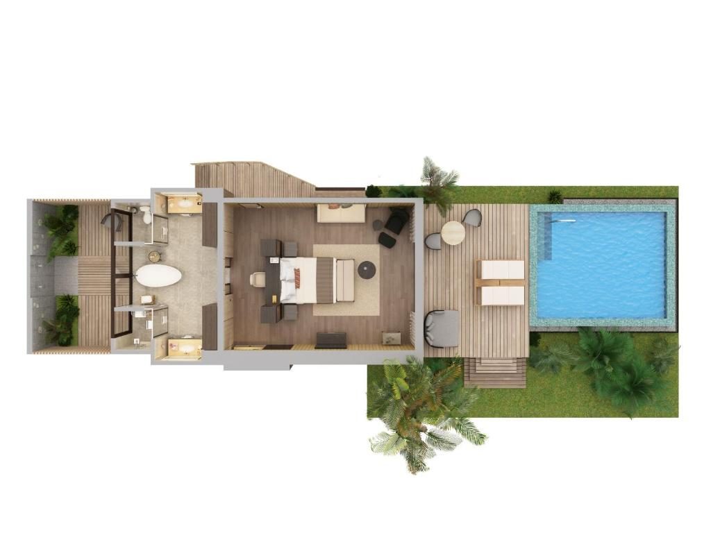 Garden Villa with Pool Floorplan