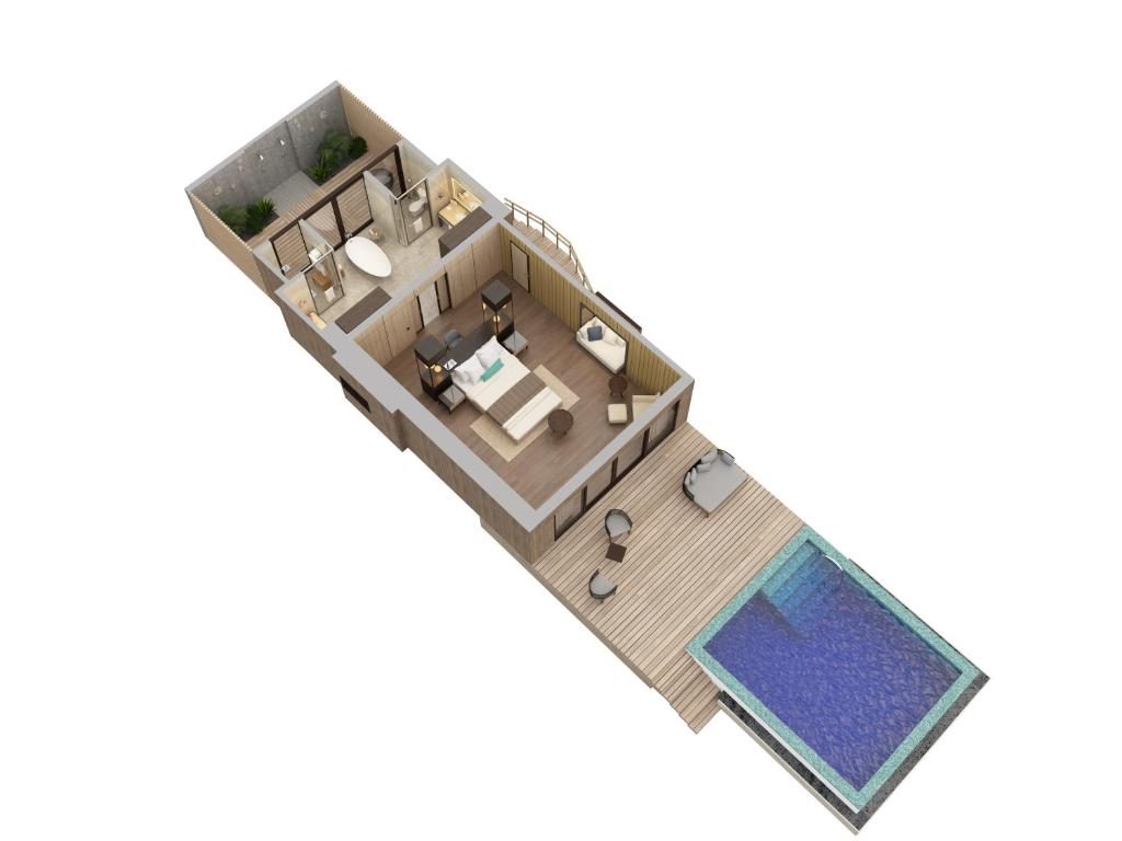 Two Bedroom Beach Villa with Pool Floorplan