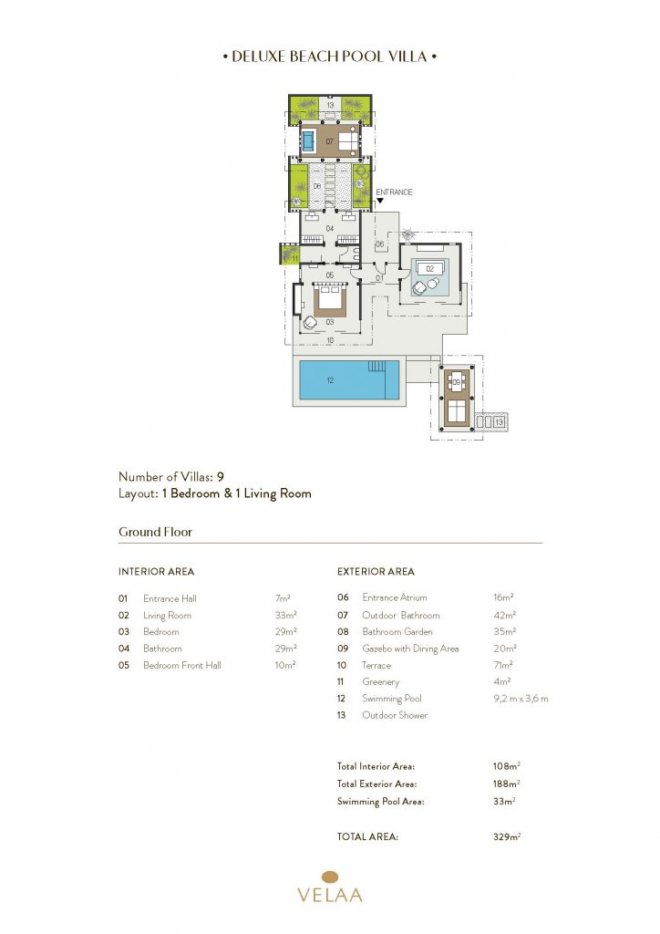 Deluxe Beach Pool Villa Floorplan