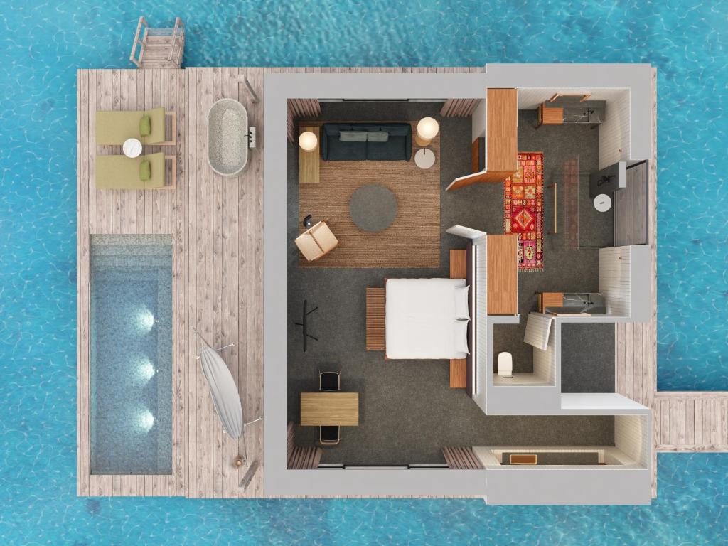 One Bedroom Water Pool Villa Floorplan