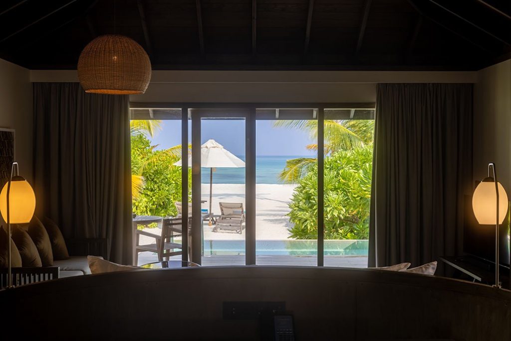 Dheru Beach Pool Villas - View from the bed